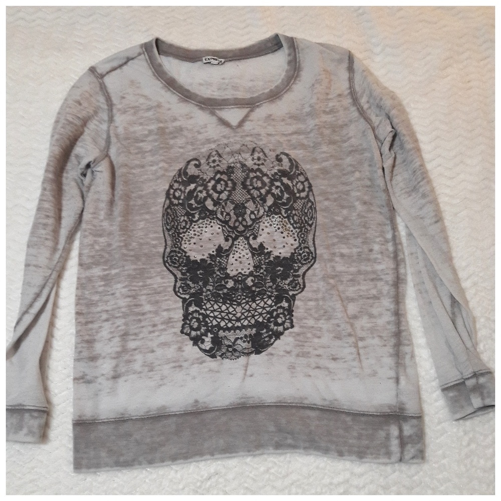 Distressed grey Express sweatshirt